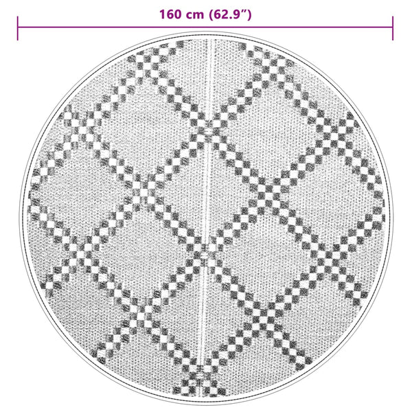 Ø160cm brauner Outdoorteppich Marianovici (pp)