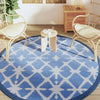 Blauer und weißer Outdoor-Teppich Marianovici Ø200cm (pp)