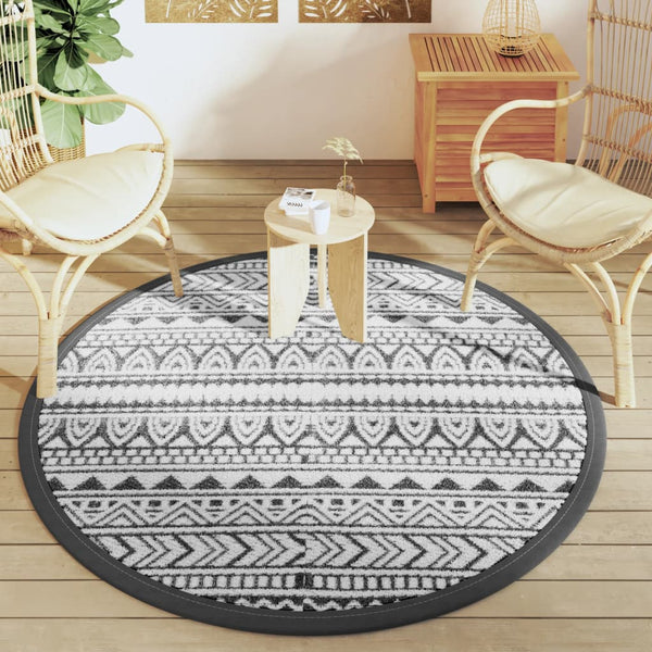 ARA-KIL Outdoor-Teppich schwarz Ø160 cm PP