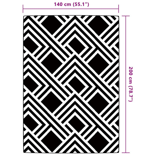 ARAKIL Outdoor-Teppich 140x200 cm Grau PP