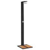 Schwarze Außendusche Davidson 50x55x224cm (Polyrattan und Akazienholz)