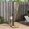 Schwarze Außendusche Davidson 50x55x224cm (Polyrattan und Akazienholz)