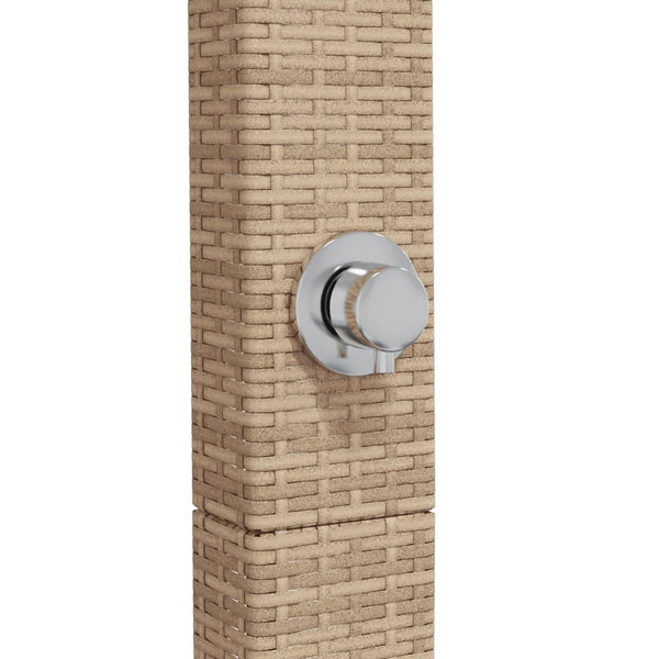 Beige Außendusche Davidson 50x55x224cm (Polyrattan und Akazienholz)