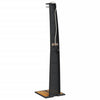 Schwarze Außendusche Obrejan 55x60x224cm (Polyrattan und Akazienholz)