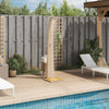 Beige Außendusche Obrejan 55x60x224cm (Polyrattan und Akazienholz)
