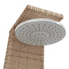 Beige Außendusche Obrejan 55x60x224cm (Polyrattan und Akazienholz)