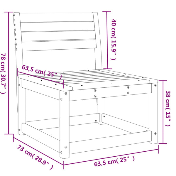 Vahanbraunes Gartensofa Nedelka (Kiefer)