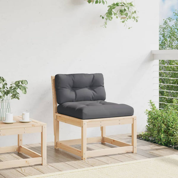 Gartensitzbank mit Kissen Kiefer Massivholz Nedelka