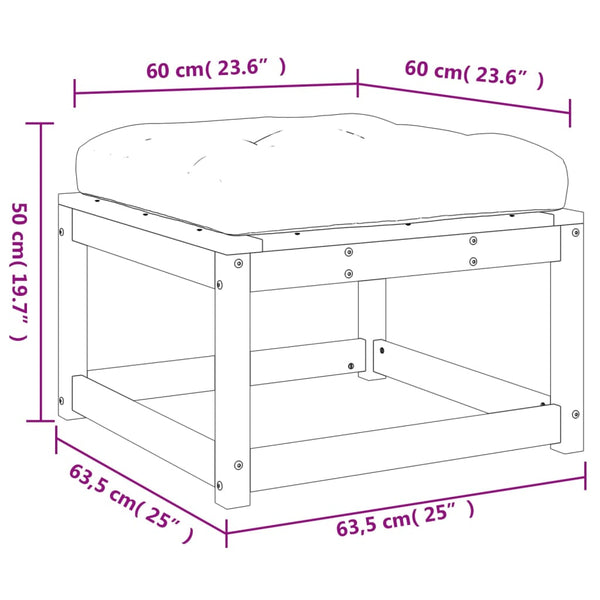 Outdoor-Hocker mit Kissen Gerivdehi (Douglasie)