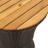 Schwarzer Gartenseitentisch Tavian in Trommelform (Polyrattan und Holz)