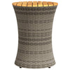 Grauer runder Beistelltisch Tavian aus Polyrattan und Holz