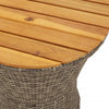 Grauer runder Beistelltisch Tavian aus Polyrattan und Holz