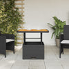 Schwarzer Gartentisch Piman 80x80x71cm (Polyrattan und Akazienholz)