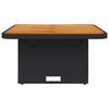 Schwarzer Gartentisch Piman 80x80x71cm (Polyrattan und Akazienholz)