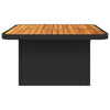 Schwarzer Gartentisch Piman 80x80x71cm (Polyrattan und Akazienholz)