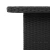 Schwarzer Gartentisch Piman 80x80x71cm (Polyrattan und Akazienholz)