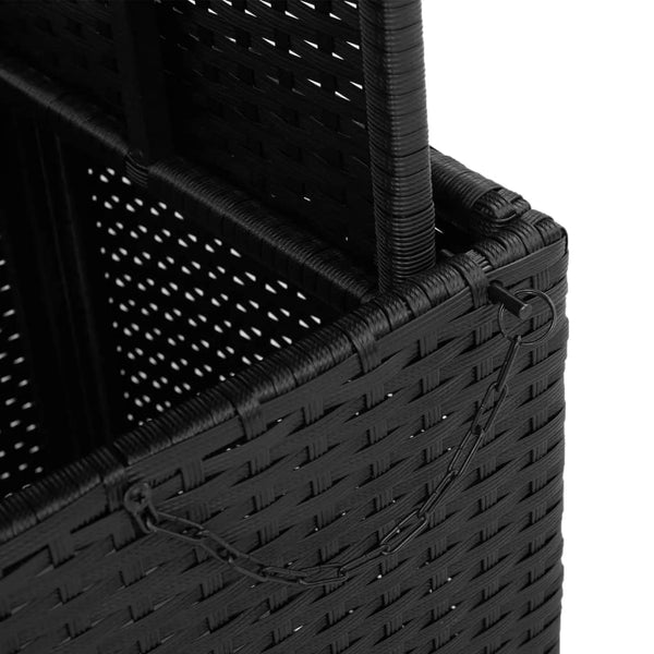 Schwarzer Gartentisch Piman 80x80x71cm (Polyrattan und Akazienholz)