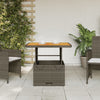 Grauer Gartentisch Piman 80x80x71cm (Polyrattan und Akazienholz)