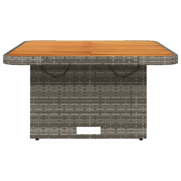Grauer Gartentisch Piman 80x80x71cm (Polyrattan und Akazienholz)