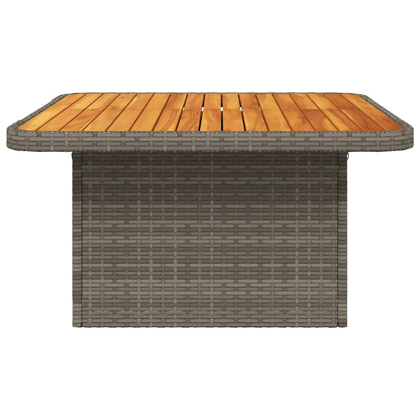 Grauer Gartentisch Piman 80x80x71cm (Polyrattan und Akazienholz)