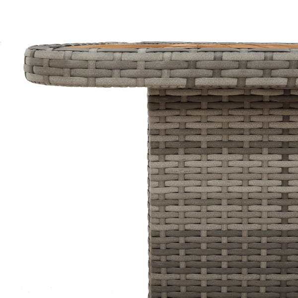 Grauer Gartentisch Piman 80x80x71cm (Polyrattan und Akazienholz)
