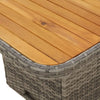 Grauer Gartentisch Piman 80x80x71cm (Polyrattan und Akazienholz)