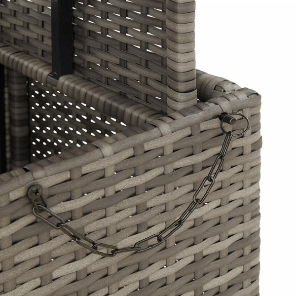 Grauer Gartentisch Piman 80x80x71cm (Polyrattan und Akazienholz)