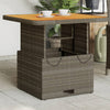 Grauer Gartentisch Piman 80x80x71cm (Polyrattan und Akazienholz)