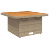 Beiger Gartentisch Piman 80x80x71cm (Polyrattan und Akazienholz)