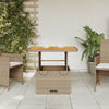 Beiger Gartentisch Piman 80x80x71cm (Polyrattan und Akazienholz)