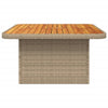 Beiger Gartentisch Piman 80x80x71cm (Polyrattan und Akazienholz)