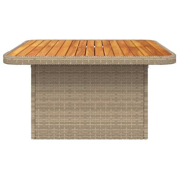 Beiger Gartentisch Piman 80x80x71cm (Polyrattan und Akazienholz)