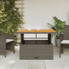 Grauer Gartentisch Piman 110x110x71cm (Polyrattan und Akazienholz)