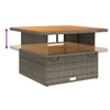 Grauer Gartentisch Piman 110x110x71cm (Polyrattan und Akazienholz)