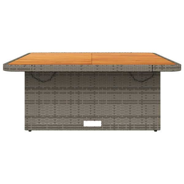 Grauer Gartentisch Piman 110x110x71cm (Polyrattan und Akazienholz)