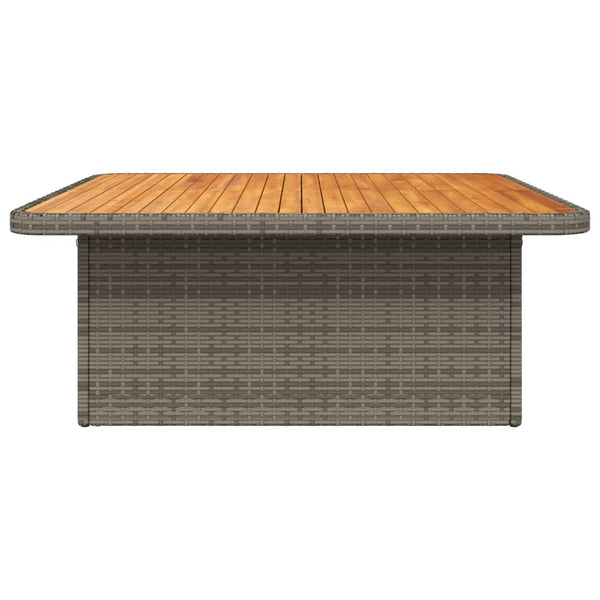 Grauer Gartentisch Piman 110x110x71cm (Polyrattan und Akazienholz)