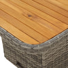 Grauer Gartentisch Piman 110x110x71cm (Polyrattan und Akazienholz)