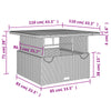 Grauer Gartentisch Piman 110x110x71cm (Polyrattan und Akazienholz)
