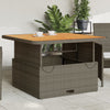 Grauer Gartentisch Piman 110x110x71cm (Polyrattan und Akazienholz)