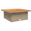Beiger Gartentisch Piman 110x110x71cm (Polyrattan und Akazienholz)