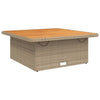 Beiger Gartentisch Piman 110x110x71cm (Polyrattan und Akazienholz)