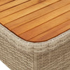 Beiger Gartentisch Piman 110x110x71cm (Polyrattan und Akazienholz)