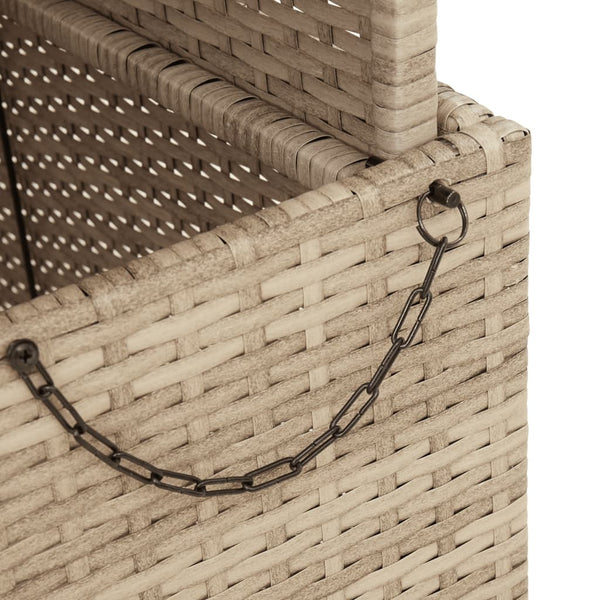 Beiger Gartentisch Piman 110x110x71cm (Polyrattan und Akazienholz)