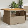 Beiger Gartentisch Piman 110x110x71cm (Polyrattan und Akazienholz)