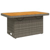 Grauer Gartentisch Piman 90x55x71cm (Polyrattan und Akazienholz)
