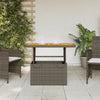 Grauer Gartentisch Piman 90x55x71cm (Polyrattan und Akazienholz)