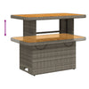 Grauer Gartentisch Piman 90x55x71cm (Polyrattan und Akazienholz)
