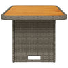 Grauer Gartentisch Piman 90x55x71cm (Polyrattan und Akazienholz)