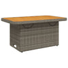 Grauer Gartentisch Piman 90x55x71cm (Polyrattan und Akazienholz)