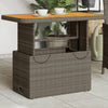 Grauer Gartentisch Piman 90x55x71cm (Polyrattan und Akazienholz)